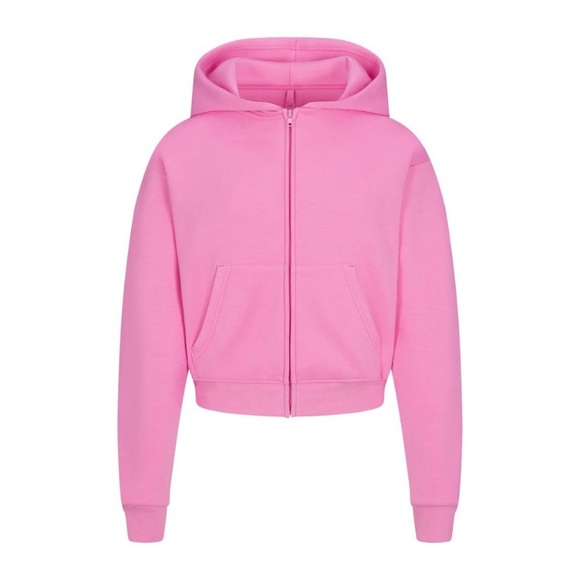 SKIMS Bubblegum Cotton Fleece Zip Up Hoodie - Picture 2 of 7